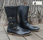 Medieval Black Leather Boots