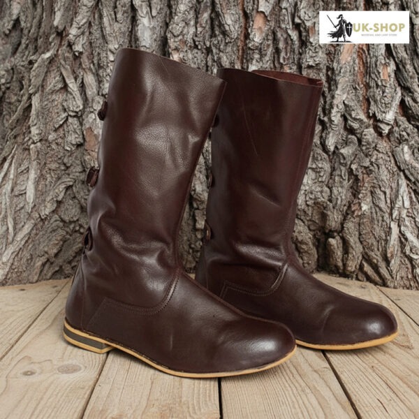 Medieval Leather Renaissance Boots - Brown - uketsyshop.com