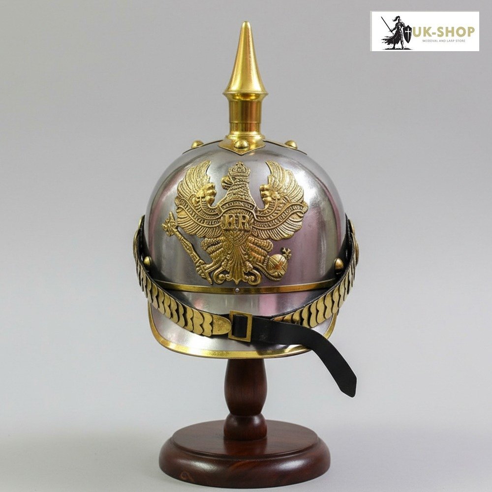 German helmet mild steel 1 German helmet mild steel 1 German Pickelhaube Helmet - Steel