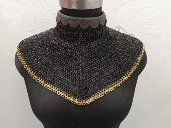 Chainmail collar 6mm Flat RIng Riveted 1 Flat Ring Riveted With Solid Ring Chainmail Collar