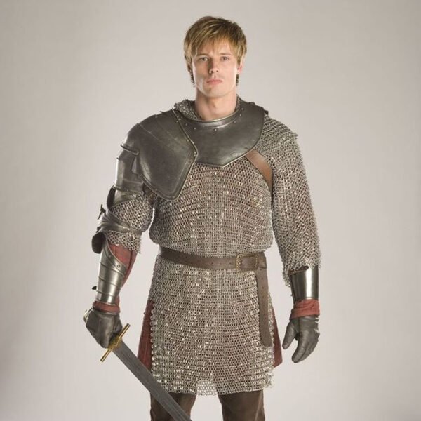 ch shirt 3 Chainmail Shirt - 9 MM Flat Riveted With Solid Rings Side Slit Cut