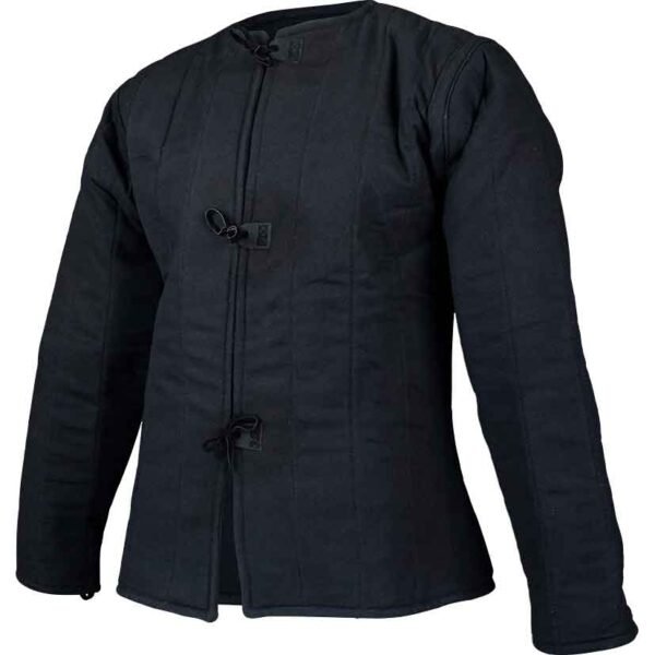 Medieval short gambeson 1 Medieval Short Gambeson Black