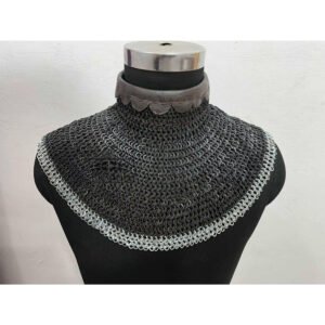 Chainmail Collar 9MM Flat Ring Riveted alternative Solid Ring with Aluminium Trim