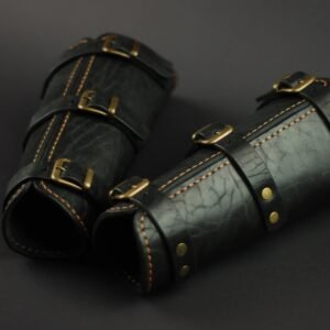 Medieval Armor Bracers A Pair of Leather Arm Guard - Black