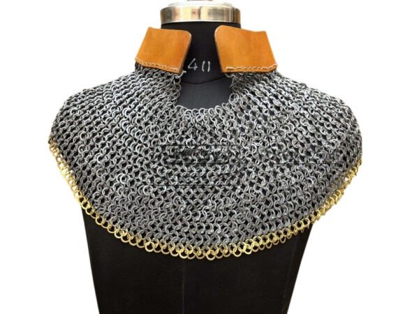 aventail 2 Chainmail Aventail 9mm Flat Riveted Ring Solid Rings with Brass Trim