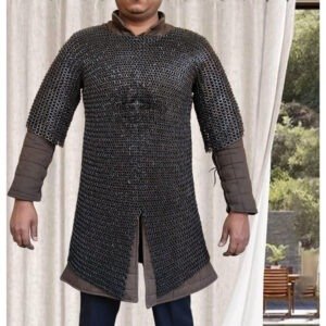 Chainmail Shirt 9mm Flat Ring Riveted With Solid Rings Long Hauberk