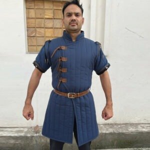 Medieval Gambeson - Navy Blue with Detachable Sleeves