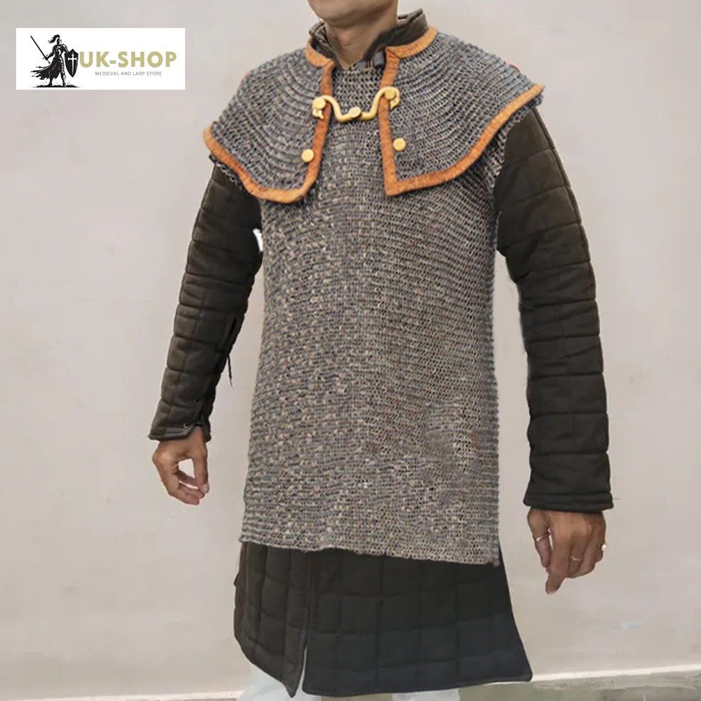 lorica hamata 3 lorica hamata 3 Lorica Hamata Cavalry 6MM Round Ring Riveted with Solid Ring Mild Steel