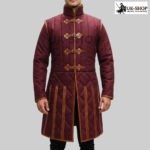 Medieval Gambeson With Brown Leather Trim