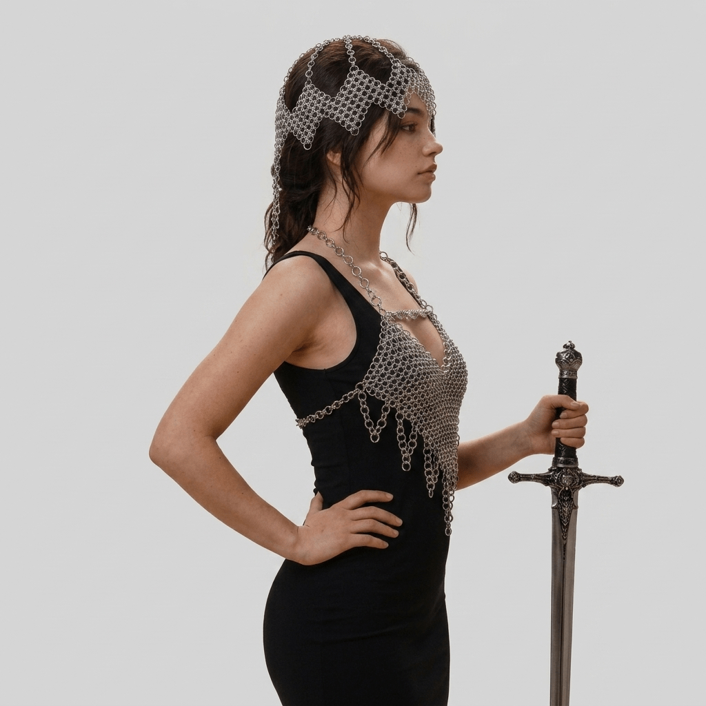 chainmail top with head dress (3)