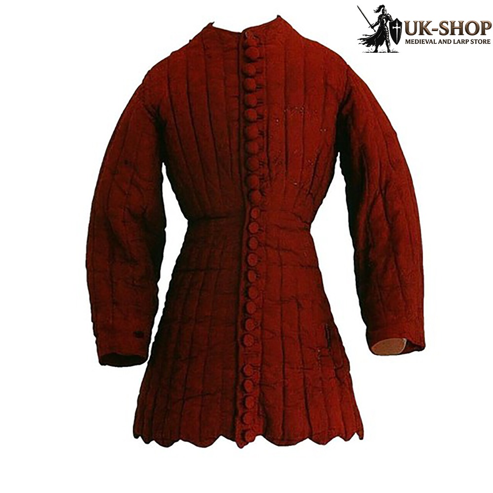 red gambeson (4) Medieval Linen Gambeson
